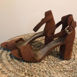 Brown Suede Wedged Heels